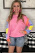 Pink Candy Colorblock French Terry Top